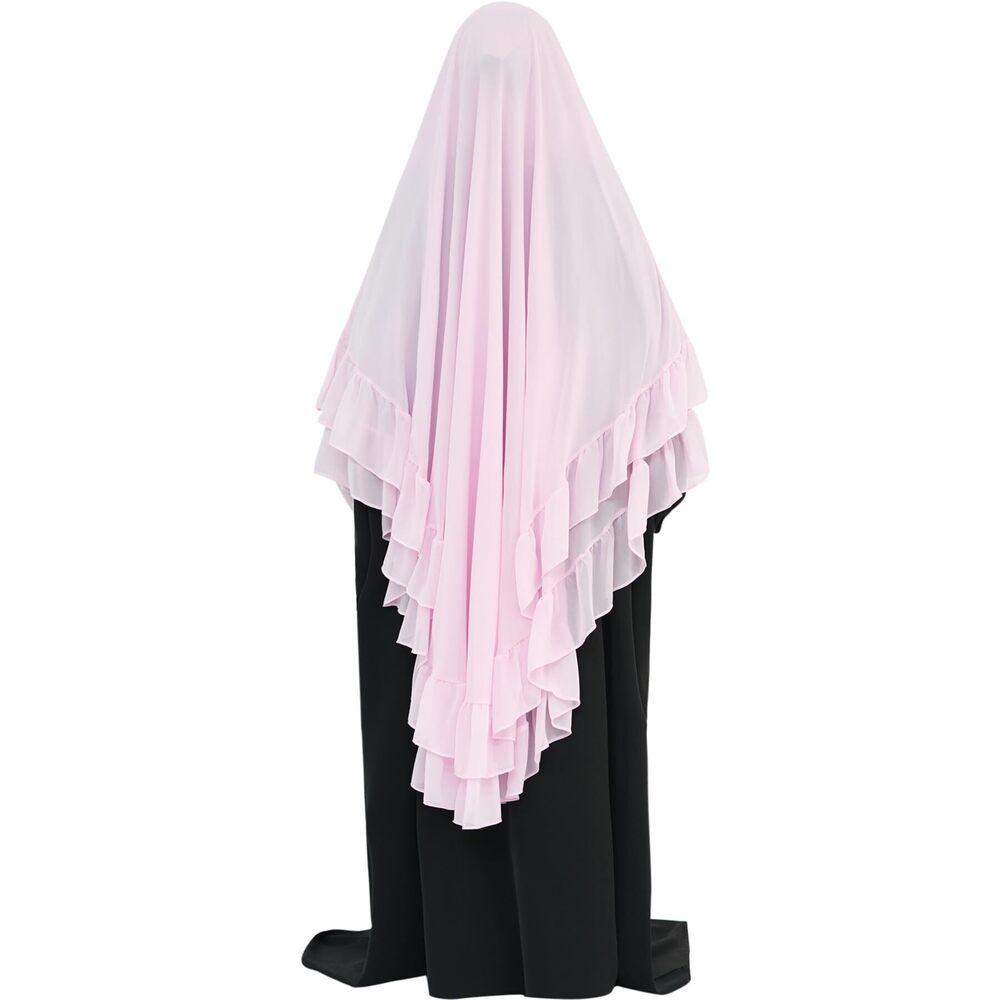 3211 Women's Hijab Chiffon For Women Muslim 2 Layers Ruffle Lightweight